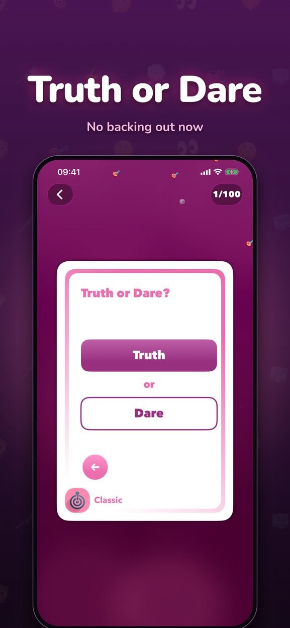 A Truth or Dare card asking you to choose truth or dare.
